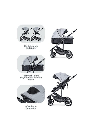Kanz Echo Travel Sistem Bebek Arabası Gri