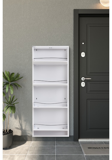 Arpelia Metal Ayakkabılık 4 Lü Beyaz