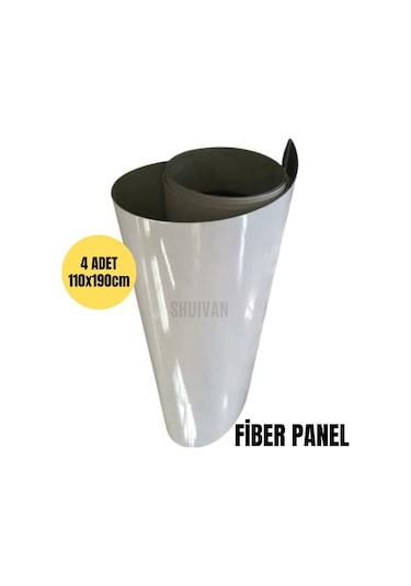 Karavan Banyo Duş Duvarı 110x190cm 4'lü Set Fiber Panel - Beyaz-1044
