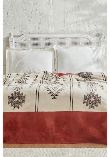 Karaca Home Raya Çift Kişilik Pamuk Battaniye Kremit 200.22.04.0212