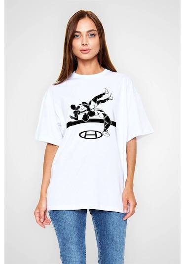 Adrift Güreş Beyaz Unisex Oversize Tişört T-shirt Beyaz