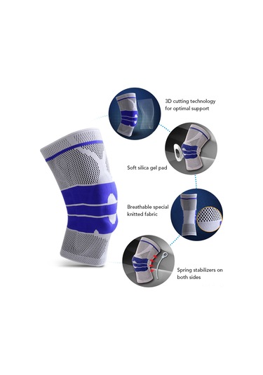 Kangvka Yaylı Destekli Silikon Dizlik - Koşu, Basketbol Ve Spor İçin Rahat Koruma Xl Çok Renkli