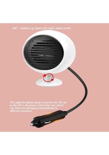 Jialan Oto Kaloriferi 12v Hızlı İsıtma Araba Fanı Buğu Çözücü