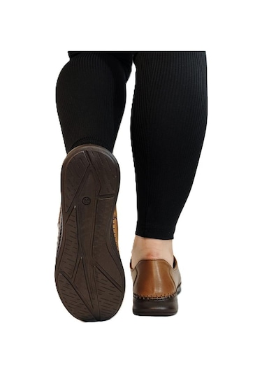 Voyager 9523 Taba Hakiki Deri Bayan Ayakkabı Taba