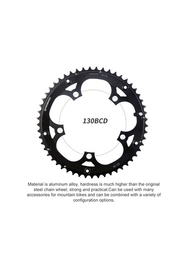 Yaozixa 130bcd 5 Tırnaklı Bisiklet Çarkı - 53t Alüminyum Cnc Kesimli, Ultra Hafif, Orta Yol Bisikleti İçin Tamir Parçası Lb01 Siyah