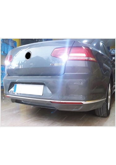 Vw Passat B8 Krom Arka Tampon Alt Çıta 3 Prç P.Çelik 2014-2019