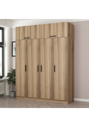 Minar Kale 4 Kapaklı 2 Ç Dolap Ve Yüklük Dore 255cm Ceviz