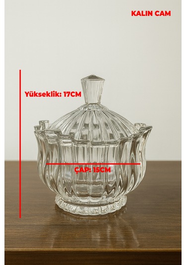 Milan Şekerlik - Dev Boy - Kristal Milan Şekerlik - Kalın Cam Kapaklı - Ağır Cam - Kaliteli Şeffaf Cam