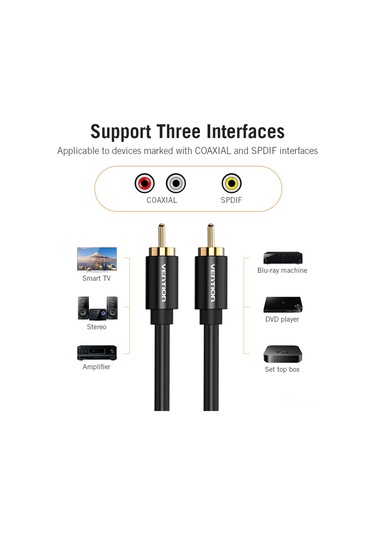 Ximistore9 Vention Rca Koaksiyel Ses Ve Video Kablosu: Yüksek Kaliteli Spdıf Ve Amplifikatör Bağlantısı İçin 1 Metre