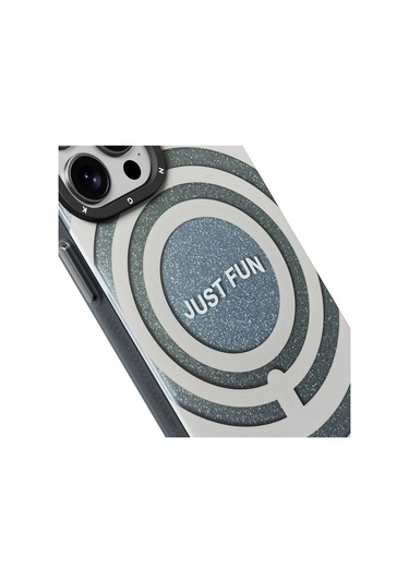 İphone 15 Pro Uyumlu Kılıf Magsafe Şarj Özellikli Youngkit Star Dazzle Serisi Kapak Gri