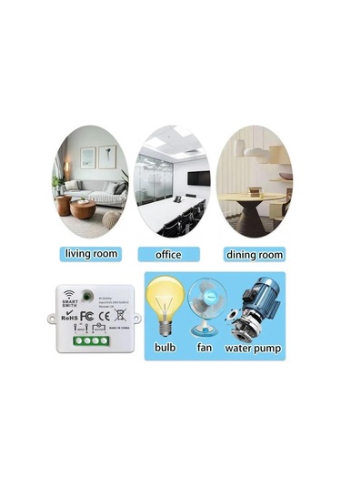 Padalink Kablosuz Akıllı Elektrik Anahtarı, Uzak Kumanda İle İki Yerden Kontrol, 1 Adet 3lü Panel + 3 Adet Alıcı 4lü Set