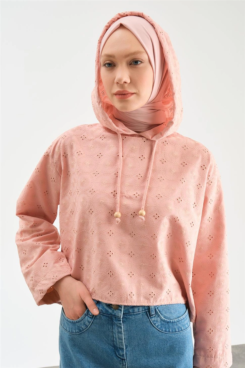 Armine Brode Sweat 23y3139 Pudra Pembe