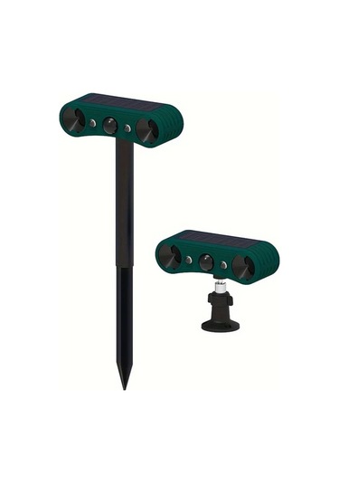 Willowhaven 2024 Güncellenmiş Yeşil Ultrasonik Güneş Enerjili Hayvan Kızılötesi Algılama Alarmı Dış Mekan Hareket Dedektörü 129db Kırmızı Mavi Işık