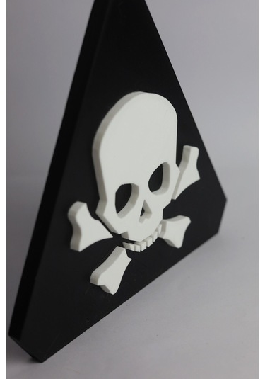 Ölüm Tehlikesi Dekoratif - 3 Boyutlu Tabela 17cm