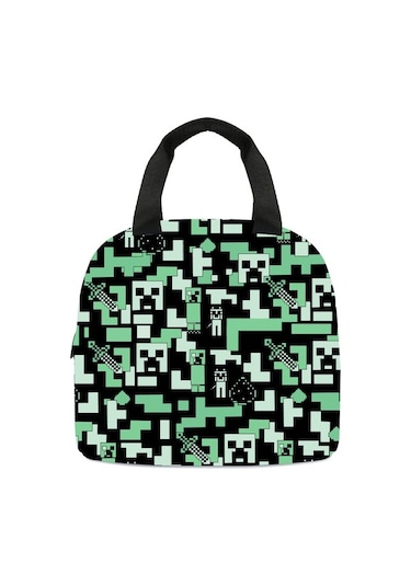 Maia Leon Minecraft Öğle Yemeği Çantası Açık Yeşil 920906 Açık Mavi