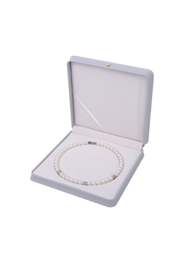 Soulader Şık Ve Kapaklı Mücevher Kutusu, Taç Desenli Inci Kolye Ve Zincir Saklama Kutusu, Pu Malzemeden Üretilmiş Özel Bel Takı Ve Kolye Kutusu Gri