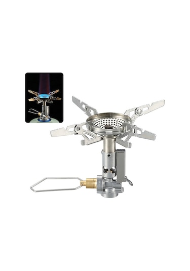 Alp Düz Gaz Sobası Roket Sobası 3.3kw Ateş Gücü Ayarlanabilir Ateş Gücü Gümüş