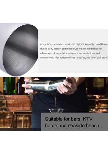 Paslanmaz Çelik Boston Kokteyl Modülatörü Yüksek Sınıf Barmen Araçları / Premium Barware Araçları, Kapasite: 750 + 600ml