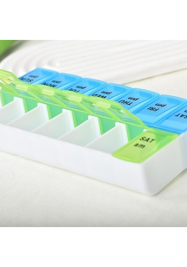 Likeable Sabah/öğleden Sonra Haftalık Hap Kutusu Taşınabilir İlaç Seyahat Kutusu Braille İle