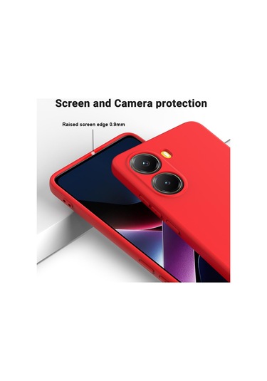 Xiaomi Poco X7 Pro İçin Düz Renk Sıvı Silikon Damlamaz Tam Kapsama Telefon Kılıfı Kırmızı