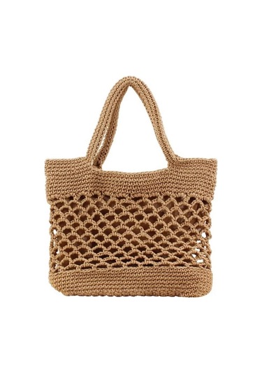 Tenfowee Örgü Pamuklu Hasır Çanta - Kadınlar İçin Yaz Plaj Çantası, Şık Ve Zarif Tasarım Diğer Çok Renkli