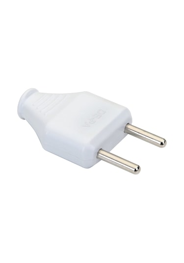 Depa Yassı Erkek Fiş - Beyaz - 220 Volt - 11109