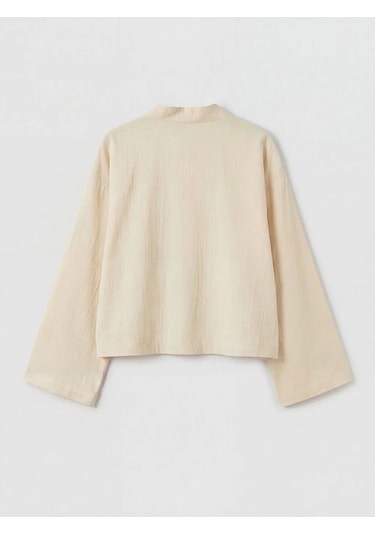 Lc Waikiki Bej Şal Yaka Oversize Kadın Kimono