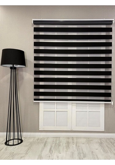 Donatti Bambu Zebra Stor Güneşlik Perde Siyah Siyah
