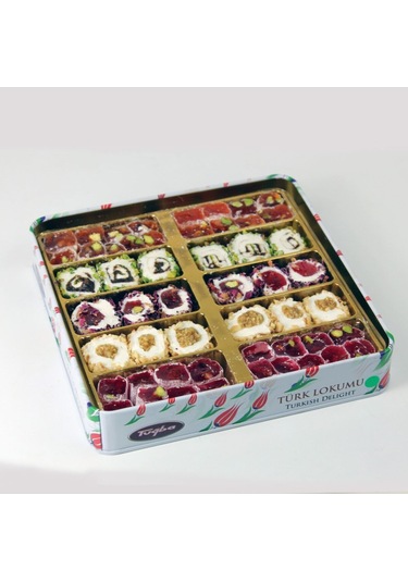 Tuğba Kuruyemiş Motifli Antep Fıstıklı Türk Lokumu 500 Gr