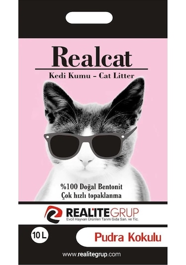 Realcat Pudra Kokulu Kedi Kumu 10 L + Marsilya Sabunu Kokulu Kedi Kumu 10 L