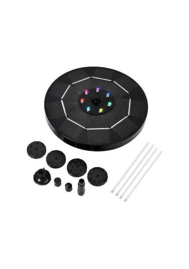 Novahub Renkli Gradyan Işıklı Led Güneş Enerjili Çeşme Pompası Kuş Banyosu Çeşme Pompası Kuş Banyosu Bahçe Gölet Teras Su Döngüsü İçin