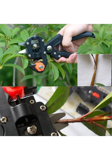 Sones Bahçe Profesyonel Aşılama Kesme Aleti / Aşı Budayıcı / Sebze Meyve Ağacı İçin Aşı Makası Siyah