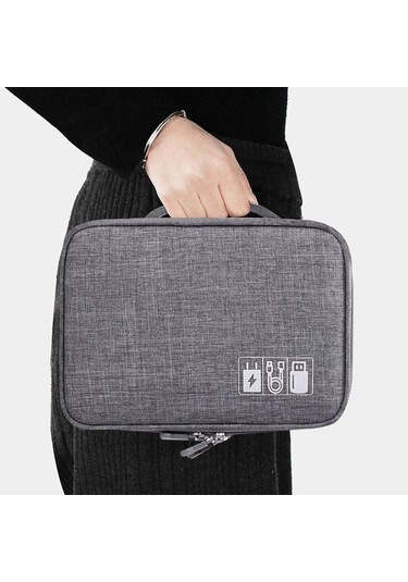Siyah Seyahat Kablo Çantası Taşınabilir Evrensel Dijital Usb Kablosu Sd Kartlar Organizatör Kabl Pil Laptop Çanta & Kılıf 56797365