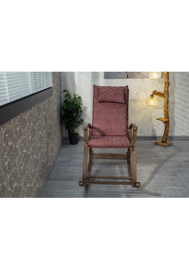 Emideco Ahşap Demonte Sallanır Sandalye Gül Kurusu