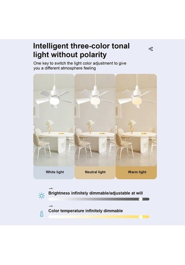 Novahub Uzaktan Kumandalı 3 Renkli E27 Fan Lamba - 30w Dimmable Diğer, Aydınlatmalı Diğer