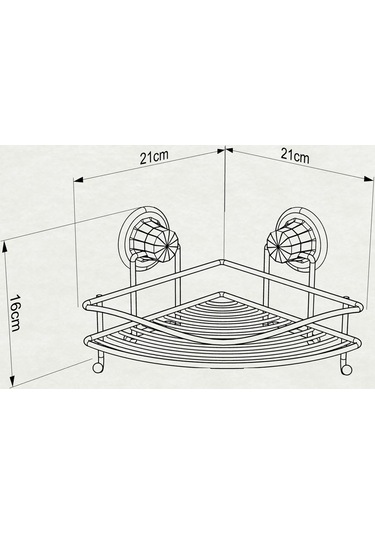 Teknotel Vakumlu Tek Katlı Banyo Köşe Rafı Mat Siyah Dm250 Siyah