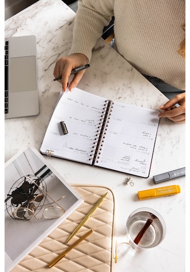 A5 Spiralli Süresiz Planlayıcı Ajanda Kahverengi Zebra Kahverengi Zebra