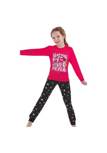 Ersoy 753u Kız Çocuk Uzun Kollu Pijama Takımı-fuşya Fuşya