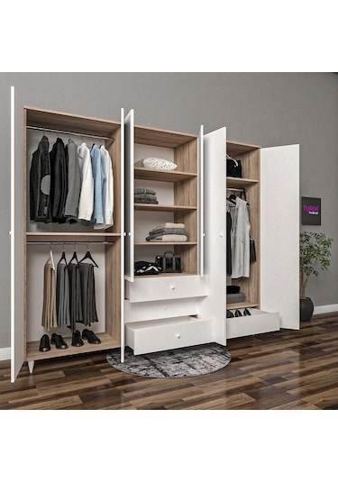 Trade 6 Kapılı Gardrop Mdf Antrasit