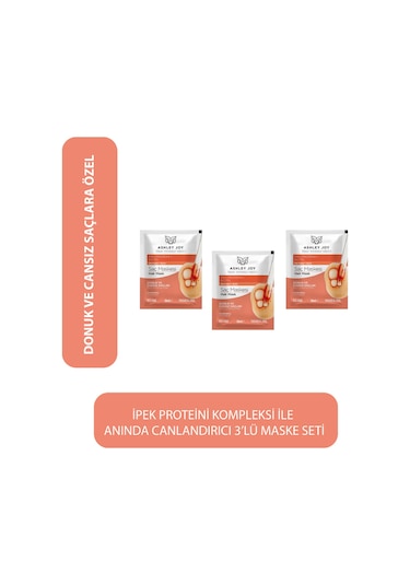 Ashley Joy Donuk Ve Cansız Saçlara Özel Canlandırıcı Saç Maskesi 30 ML 3 Adet Avantajlı Set