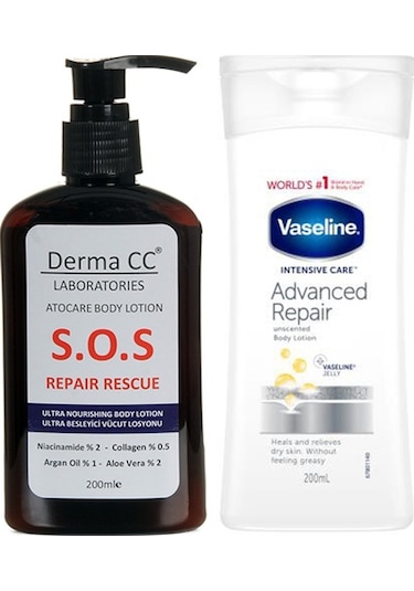 Derma CC Laboratories Sos Lotion 200 ML + Vaseline Advanced Lotion 200 ML