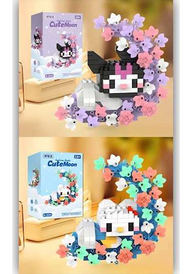 Brıcks Kuromi & Hello Kitty Çiçekli Ay Tasarımlı Dekoratif Yapı B
