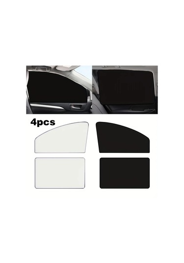 Hightower 4 Adet Evrensel Manyetik Araç Yan Cam Perdesi Gümüş Siyah Termal Yalıtım