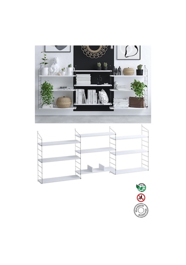 Decormet Lungo Raf Kitaplık Dec0013 Çok Renkli