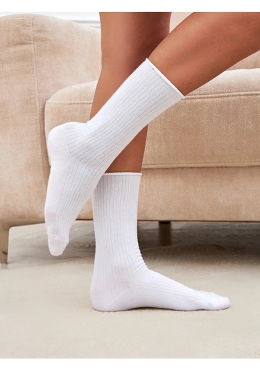 John Jeniford Ribanalı Yüksek Çorap Seti 3 Çift 388879420 Beyaz