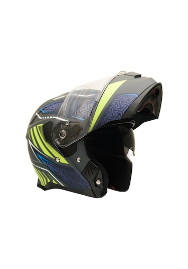 My Helmets Mks002-rgby Güneş Vizörlü Şeffaf Çene Açılır Motosiklet Kaskı Çok Renkli