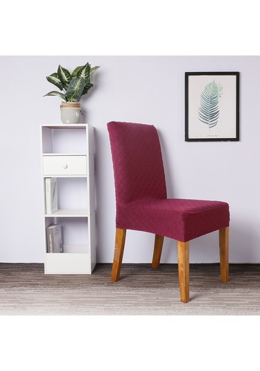 Reedark Yıkanabilir Kısa Sandalye Kılıfı - Elastik Kumaş, 45-60cm, Şarap Kırmızısı Diğer