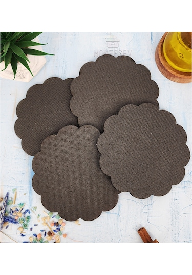 Renkli Desenli Nihale Ahşap Çaydanlık Tencere Tava Altlığ 4lü Set