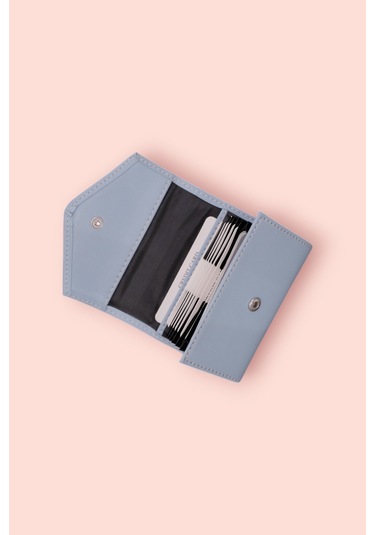 Modica Paris - Vegan Deri Akordiyon Kartlık Cüzdan Şıklık Ve Fonksiyonun Buluştuğu Kusursuz Tasarım Buz-mavisi Mavi