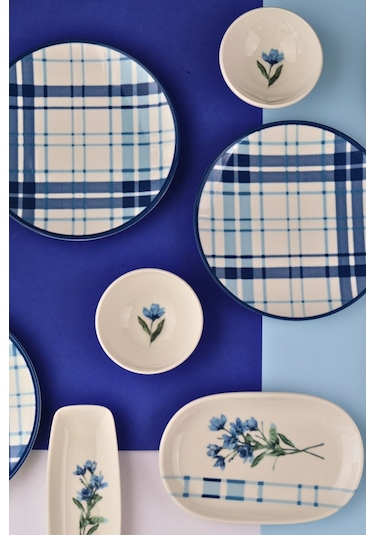 Tabak Evi Porselen Silvia Kahvaltı Ve İkram Takımı 6 Kişilik 14 Parça Tvl14kahprs1213 Çok Renkli